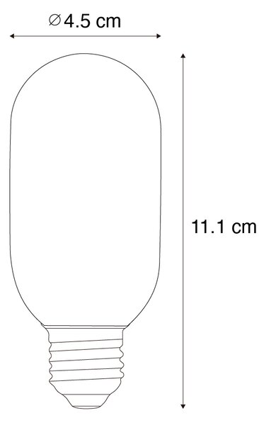 Set od 5 E27 prigušivih LED žarulja zlatna T45 4W 300 lm 2200K
