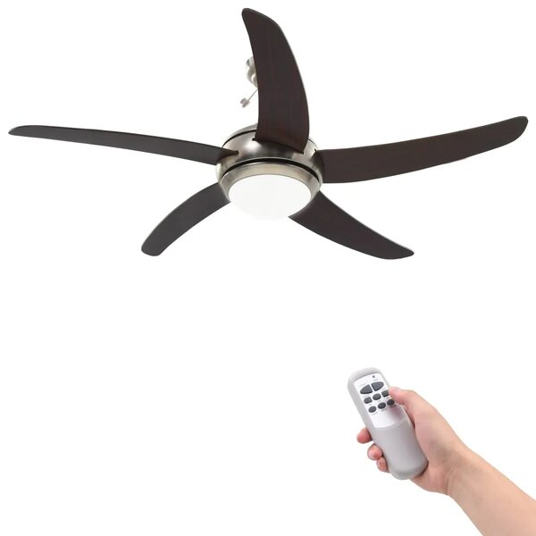 Ukrasni stropni ventilator sa svjetlom 128 cm smeđi - Smeđa 128 cm s 5 lopatica Smeđa