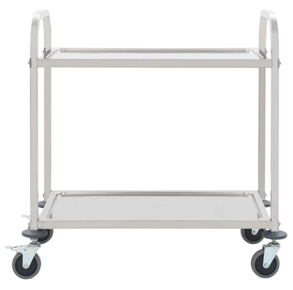 Kuhinjska kolica s 2 razine od nehrđajućeg čelika 96 5x55x90 cm - 96.5 x 55 x 90 cm (2 razine) 96.5 x 55 x 90 cm (2 razine)