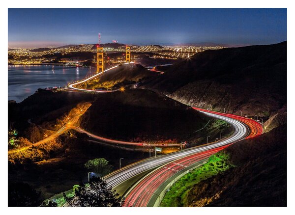 Staklena slika - Most Golden Gate (70x50 cm)