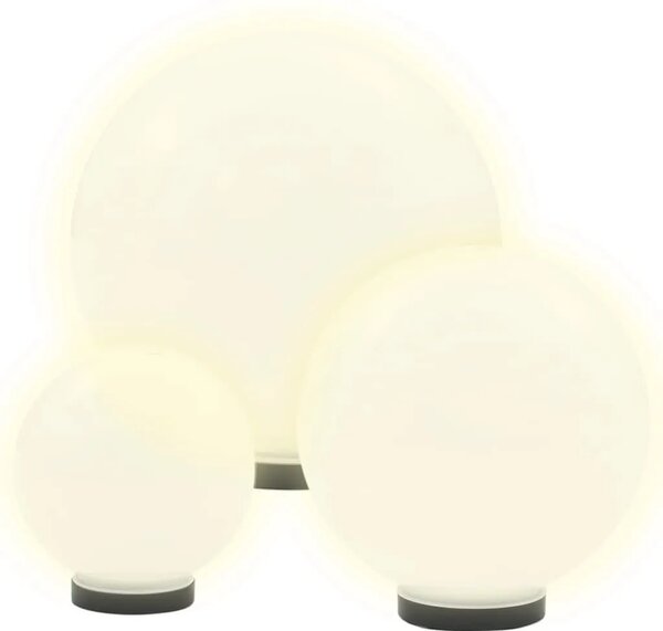 LED kuglasta svjetiljka 3 kom 20/30/40 cm PMMA - 3 1 3