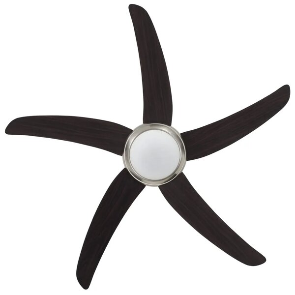 Ukrasni stropni ventilator sa svjetlom 128 cm smeđi - Smeđa 128 cm s 5 lopatica Smeđa