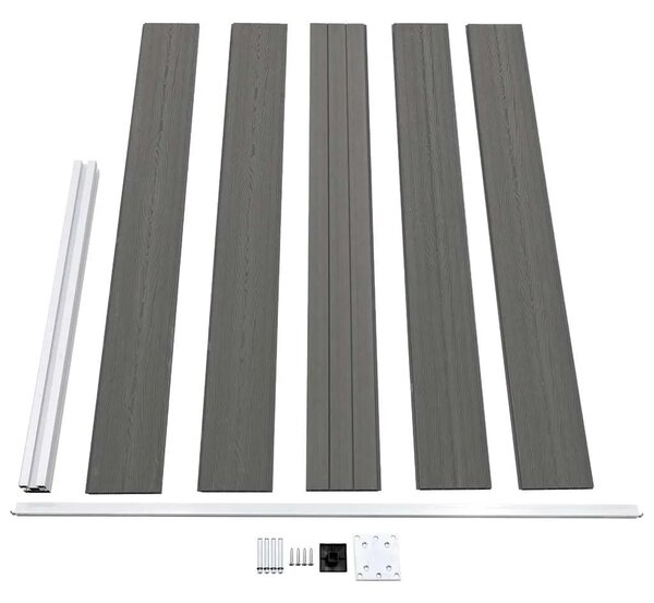 Vrtna ograda WPC 175 x 105 cm siva - Siva 1 1 sekcija s 1 stupom Siva