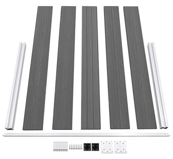 Vrtna ograda WPC 180 x 105 cm siva - Siva 1 1 sekcija s 2 stupa Siva