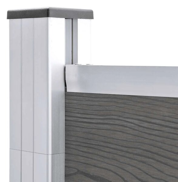 Vrtna ograda WPC 175 x 186 cm siva - Siva 1 1 sekcija s 1 stupom Siva