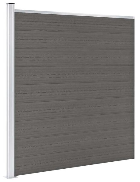 Vrtna ograda WPC 175 x 186 cm siva - Siva 1 1 sekcija s 1 stupom Siva