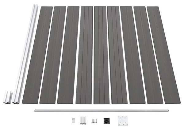 Vrtna ograda WPC 175 x 186 cm siva - Siva 1 1 sekcija s 1 stupom Siva