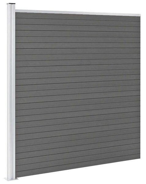 Vrtna ograda WPC 175 x 186 cm siva - Siva 1 1 sekcija s 1 stupom Siva