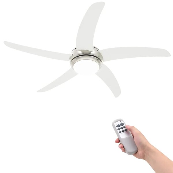 Ukrasni stropni ventilator sa svjetlom 128 cm bijeli - Bijela 128 cm s 5 lopatica Bijela