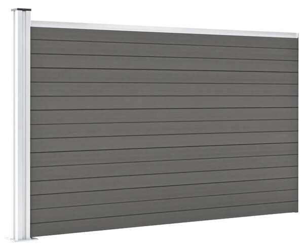 Vrtna ograda WPC 175 x 105 cm siva - Siva 1 1 sekcija s 1 stupom Siva