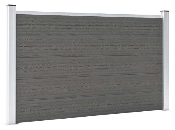 Vrtna ograda WPC 180 x 105 cm siva - Siva 1 1 sekcija s 2 stupa Siva