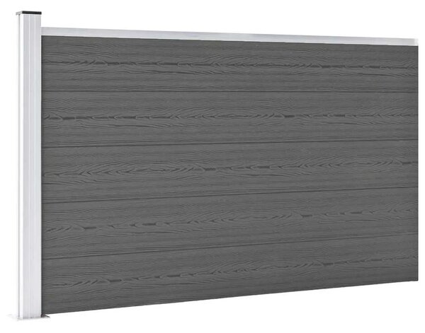 Vrtna ograda WPC 175 x 105 cm siva - Siva 1 1 sekcija s 1 stupom Siva