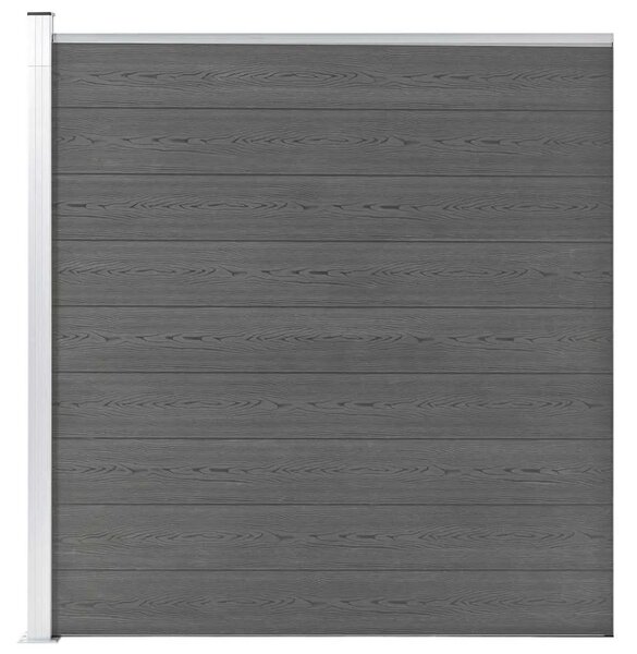 Vrtna ograda WPC 175 x 186 cm siva - Siva 1 1 sekcija s 1 stupom Siva