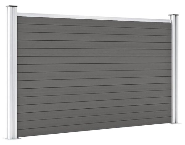 Vrtna ograda WPC 180 x 105 cm siva - Siva 1 1 sekcija s 2 stupa Siva