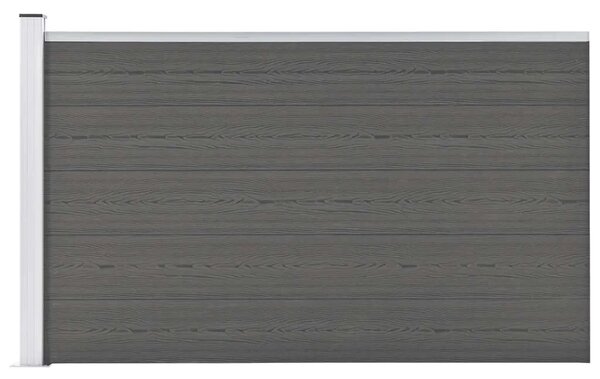 Vrtna ograda WPC 175 x 105 cm siva - Siva 1 1 sekcija s 1 stupom Siva