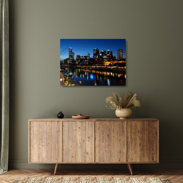 Staklena slika noći u Melbourneu (70x50 cm)