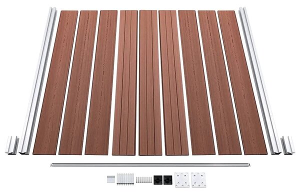 Vrtna ograda WPC 180 x 186 cm smeđa - Smeđa 1 1 sekcija s 2 stupa Smeđa