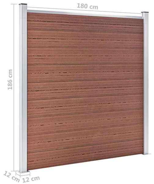 Vrtna ograda WPC 180 x 186 cm smeđa - Smeđa 1 1 sekcija s 2 stupa Smeđa