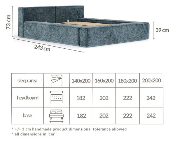 Narančasti tapecirani bračni krevet s prostorom za odlaganje s podnicom 160x200 cm Voliera – Maison de Rêve