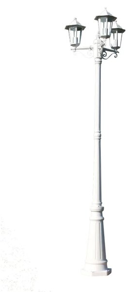 Vrtna stupna svjetiljka 3-lanterne 215 cm bijela - Bijela 1 3 Bijela