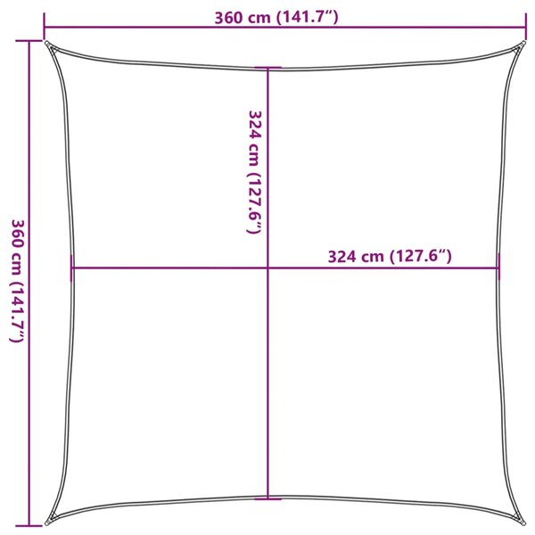 Sjenica Jedro HDPE Pravokutna 3.6x3.6 m Bež - Bež 3.6 x 3.6 m 1 Bež