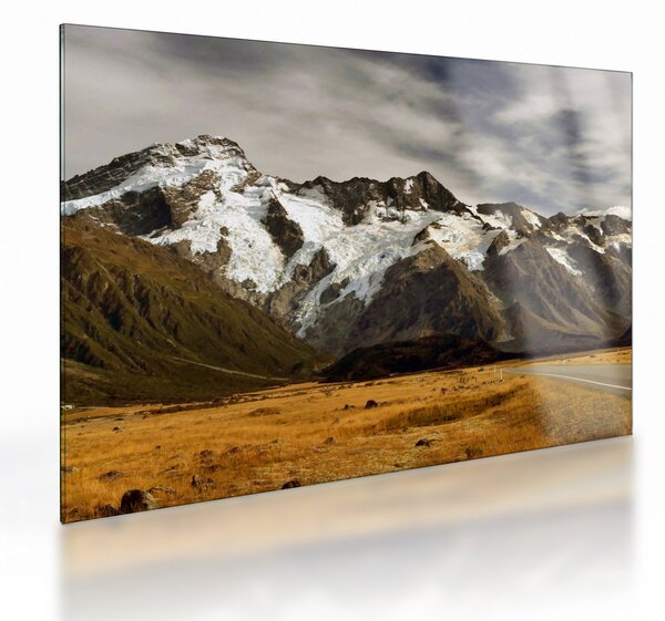 Staklena slika planine Sefton na Novom Zelandu (70x50 cm)