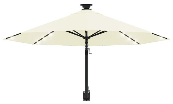 Zidni vrtni suncobran s LED svjetlima 300 cm boja pijeska - Pijesak 1 Pijesak