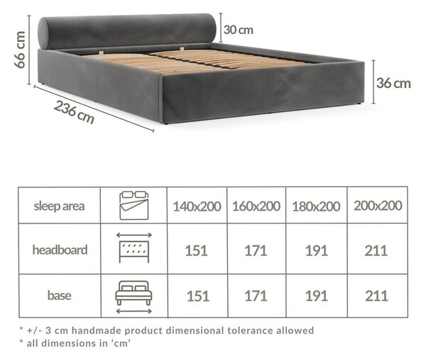 Tamno zeleni tapecirani bračni krevet s prostorom za odlaganje s podnicom 180x200 cm Solvo – Maison de Rêve