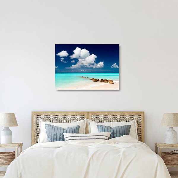Staklena slika - Tropska plaža (70x50 cm)