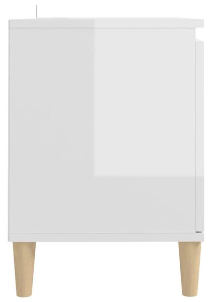 TV ormarić s drvenim nogama sjajni bijeli 103 5x35x50 cm - Visoko sjajno bijela 1 Visoko sjajno bijela