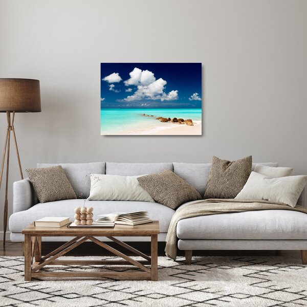 Staklena slika - Tropska plaža (70x50 cm)