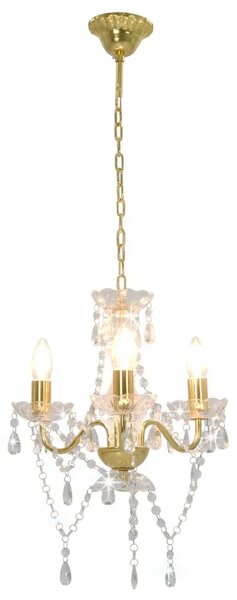 Luster s perlama zlatni okrugli 3 x E14 - Zlatno 1 1 Zlatno