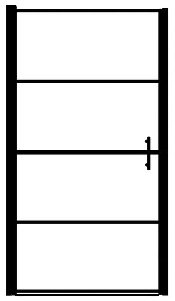 Vrata za tuš od kaljenog stakla 91 x 195 cm crna - 91 x 195 cm Transparentan 91 x 195 cm Transparentan
