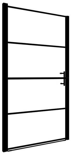 Vrata za tuš od mutnog kaljenog stakla 100 x 178 cm crna - Crna 100 x 178 cm Crna 100 x 178 cm