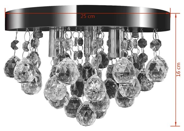 Viseća Lampa s Kristalima od Kroma - Krom 1 1 Krom