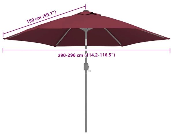 Zamjenska tkanina za vrtni suncobran bordo 300 cm - Bordo crvena 1 Bordo crvena