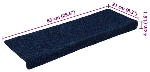 Prostirke za stepenice samoljepljive 15 kom 65x21x4 cm tamnoplave pravokutne rubove - Mornarsko plava 15 Mornarsko plava 15