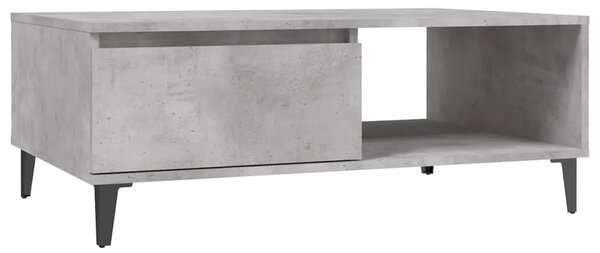 Stolić za kavu boja betona 90 x 60 x 35 cm konstruirano drvo - Beton siva 1 Beton siva