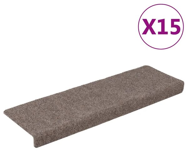 Prostirke za stepenice samoljepljive 15 kom 65x21x4 cm bež pravokutni rub - Bež 15 Bež 15