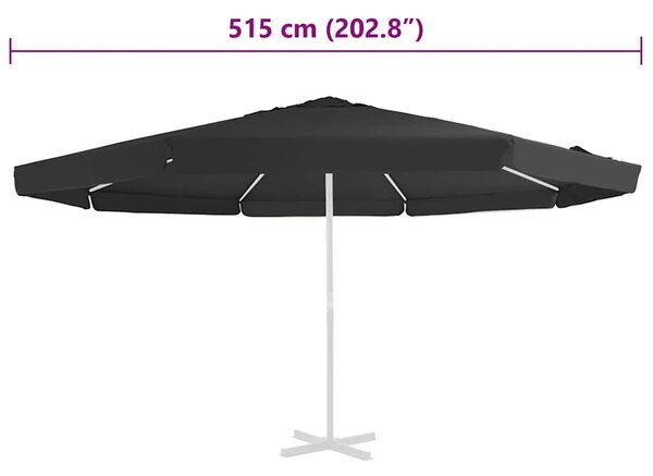 Zamjenska tkanina za vrtni suncobran 515 cm crna - Crna Φ 515 cm 1 Crna