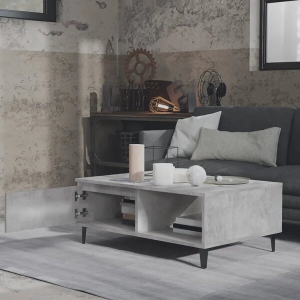 Stolić za kavu boja betona 90 x 60 x 35 cm konstruirano drvo - Beton siva 1 Beton siva
