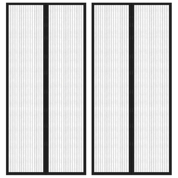 Zastori protiv insekata 2 kom s magnetima 210 x 90 cm crni - 210 x 90 cm 210 x 90 cm