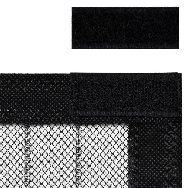Zastori protiv insekata 2 kom s magnetima 210 x 90 cm crni - 210 x 90 cm 210 x 90 cm