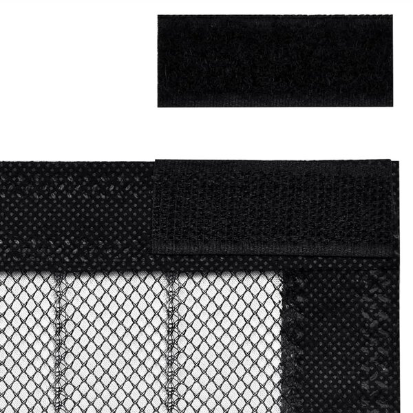 Zastori protiv insekata 2 kom s magnetima 220 x 110 cm crni - 220 x 110 cm 220 x 110 cm