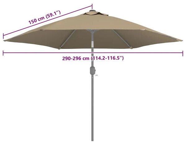 Zamjenska tkanina za vrtni suncobran smeđe-siva 300 cm - Sivo-smeđa 1 Sivo-smeđa