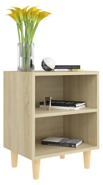 Noćni ormarići s drvenim nogama 2 kom boja hrasta 40x30x50 cm - sonoma hrast 2 Sonoma hrast 2