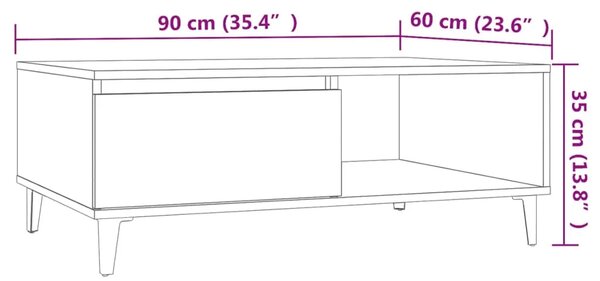 Stolić za kavu boja hrasta sonome 90x60x35 cm konstruirano drvo - sonoma hrast 1 Sonoma hrast