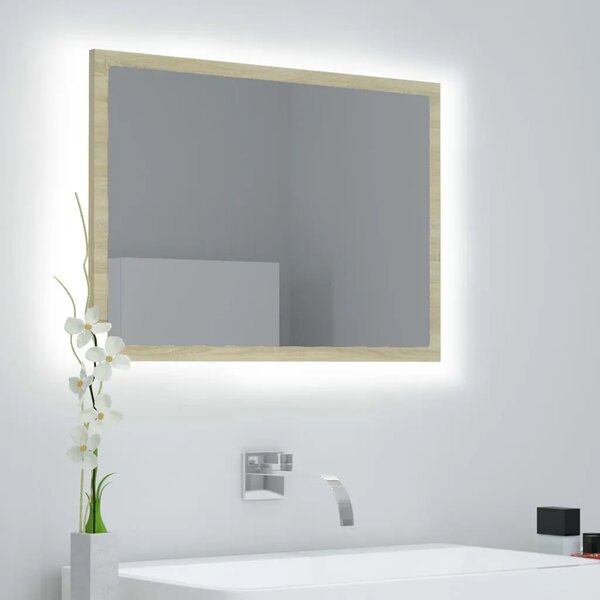 LED kupaonsko ogledalo boja hrasta sonome 60x8 5x37 cm akrilno - sonoma hrast 1 Sonoma hrast