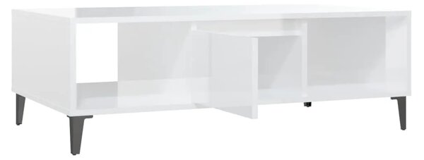 Stolić za kavu sjajni bijeli 103 5x60x35 cm konstruirano drvo - Visoko sjajno bijela 1 Visoko sjajno bijela