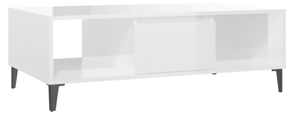 Stolić za kavu sjajni bijeli 103 5x60x35 cm konstruirano drvo - Visoko sjajno bijela 1 Visoko sjajno bijela